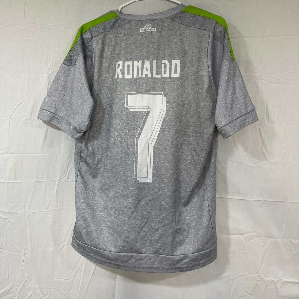 #7 Ronaldo Real Madrid 15/16 Grey and Green Away Size Medium Replica Shirt